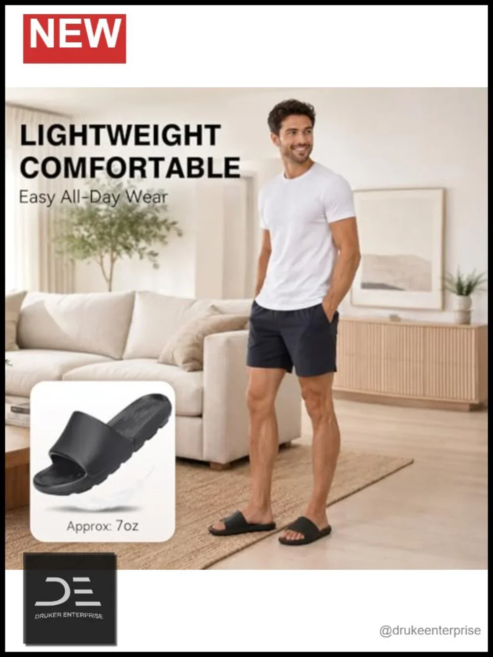 Quick Dry Shower Slides for Men Women with Arch Support Non Slip Sandals
